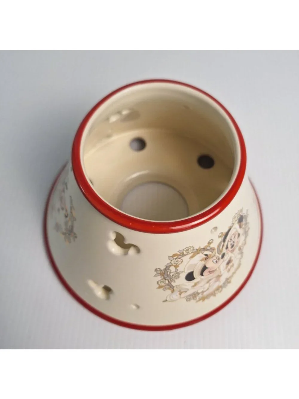 WALT DISNEY WORLD CERAMIC JAR CANDLE TOPPER HURRICANE LAMP SHADE MICKEY MINNIE